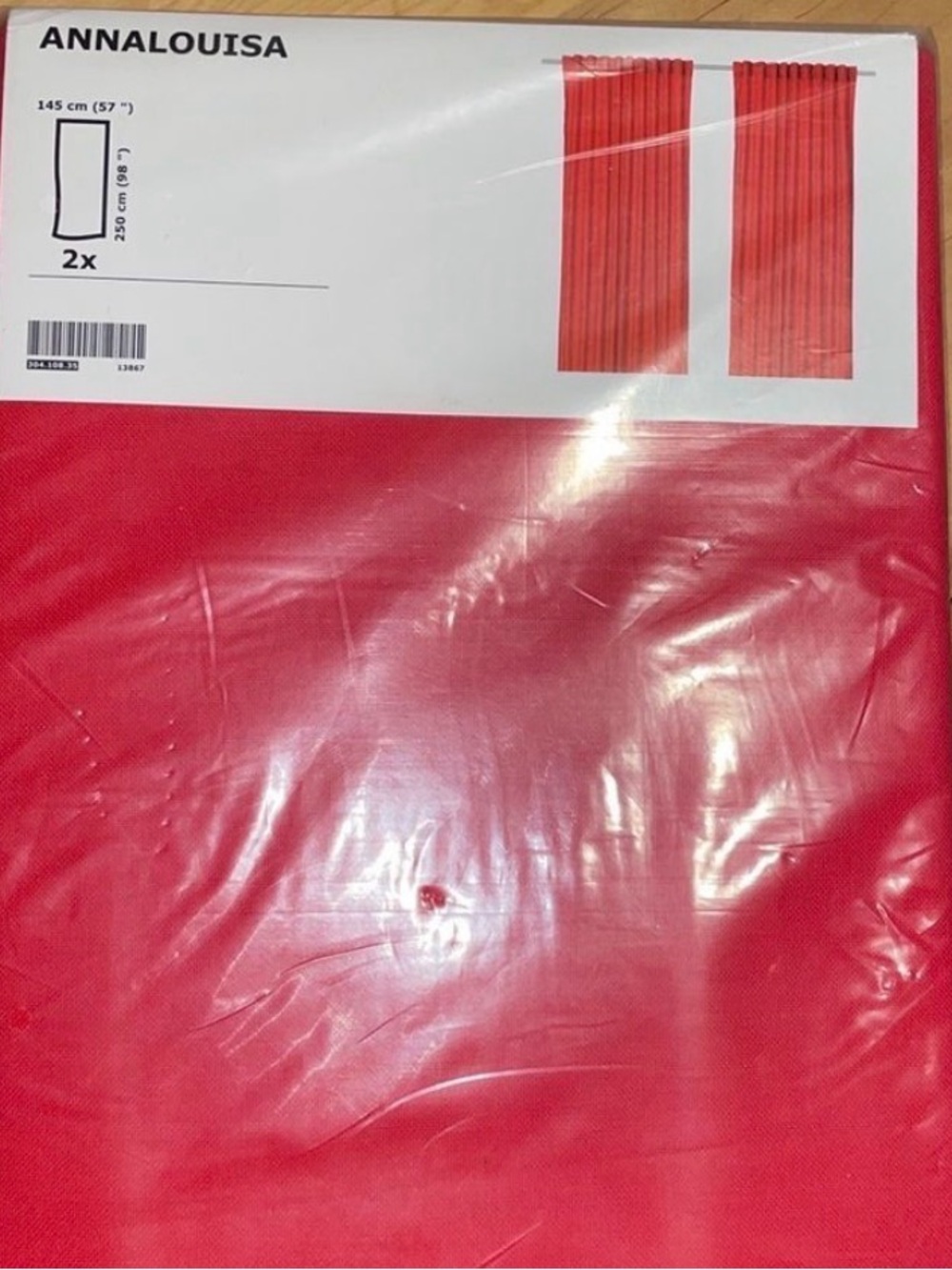 ANNALOUISE Red Curtains - 2-Panels IKEA